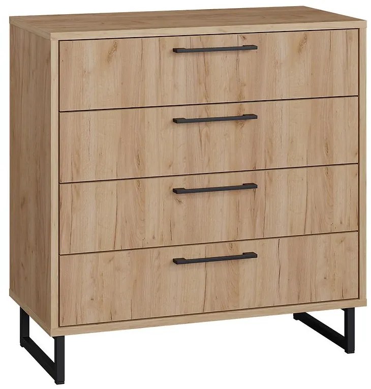 Komoda Remius  4s dub craft zlatý