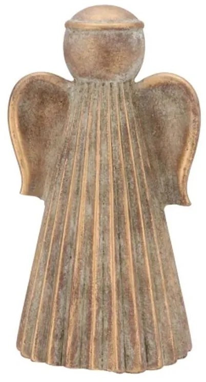 Zlatá antik cementová dekorácia anjel Angel Gold - 13*12*24 cm