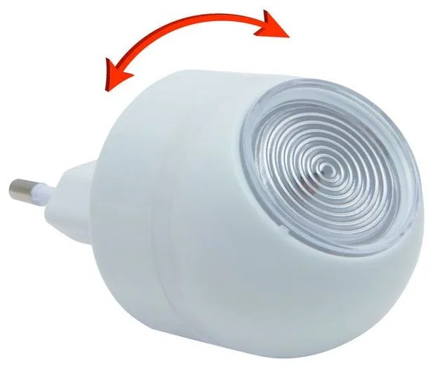 PHENOM LED nočná smerová lampička 1W/230V so svetelným senzorom a otočnou hlavou