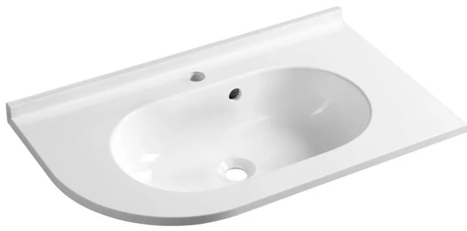 Sapho - Rohové zapustené umývadlo PULSE 75x43 cm mramor/biela