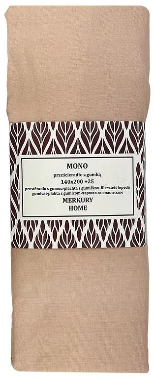 Napínacia plachta Mono bavlna svetloružová 140x200 + 25 Merkury Home