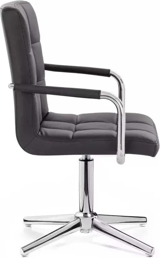 LuxuryForm DESIGN Stolička VERONA na striebornom kríži - čierna