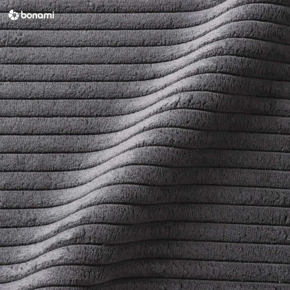 Sivá menčestrová rozkladacia rohová pohovka (pravý roh/do tvaru "U") Tori – Bonami Selection