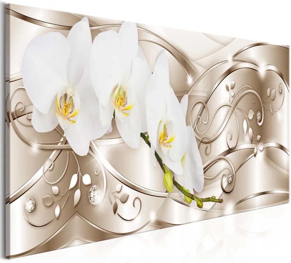 Obraz - Flowering (1 Part) Narrow Beige 150x50