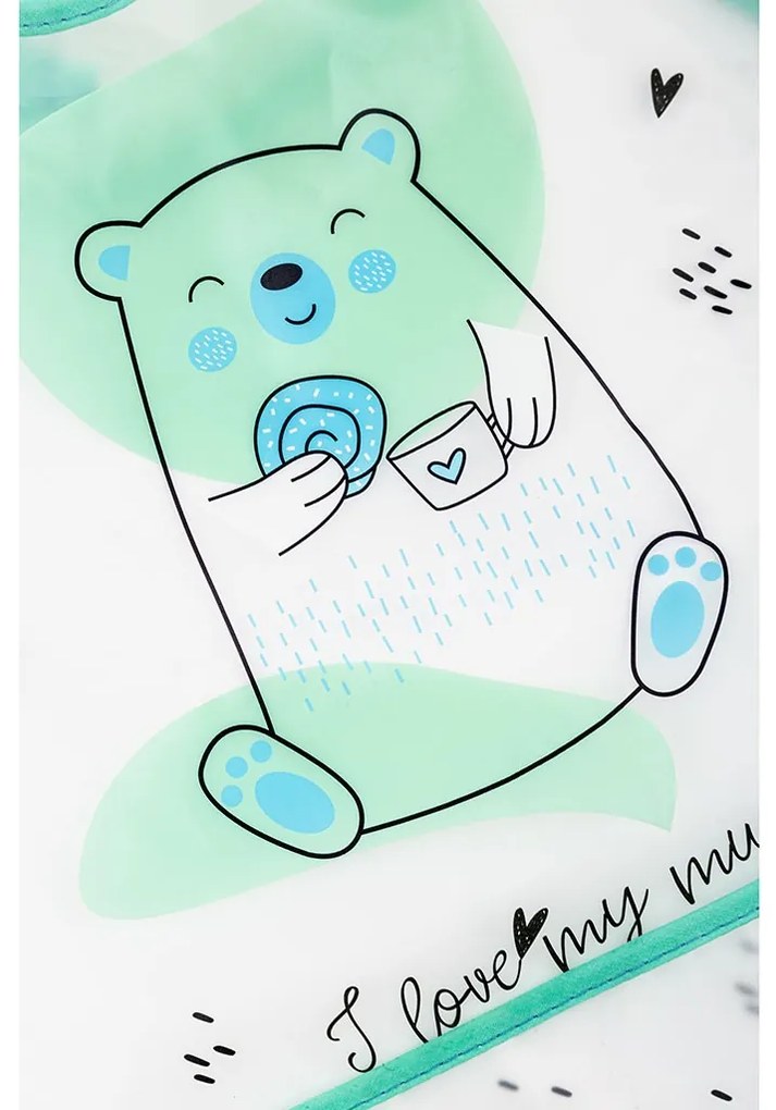 Detský podbradník s rukávmi a vreckom Akuku Medvedík
