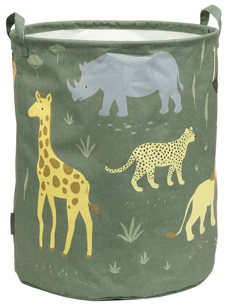 A Little Lovely Company - úložný kôš na hračky - zvieratá zo savany