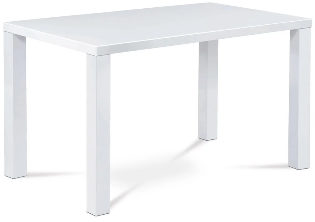 Autronic - jedálenský stôl 120x80x76cm, vysoký lesk biely - AT-3006 WT AKCE