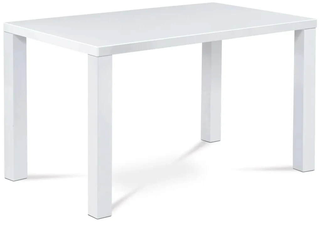 Autronic - jedálenský stôl 120x80x76cm, vysoký lesk biely - AT-3006 WT AKCE