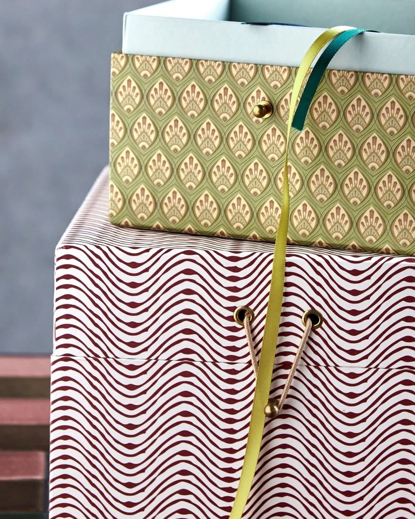 House Doctor Úložný kartónový box Red/Khaki Červený
