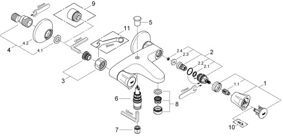 GROHE 25450001 - Vaňová batéria COSTA L DN 15 lesklý chróm