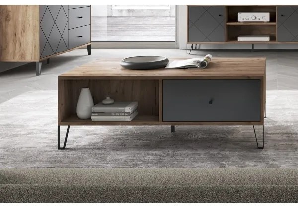 Konferenčný stolík SULA dub craft/čierna