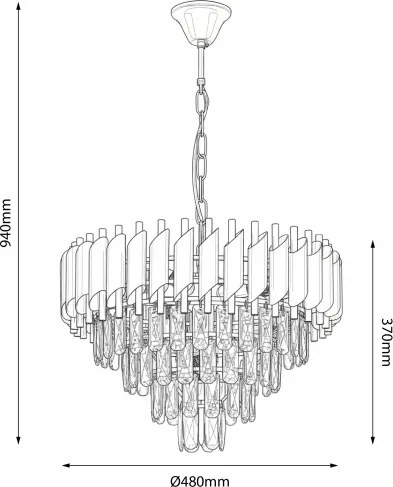 Brilagi - Luster na reťazi ECLIPSE 7xE14/10W/230V priemer 48 cm čierna/zlatá