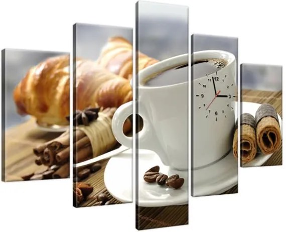 Obraz s hodinami Romantické raňajky 150x105cm ZP1360A_5H