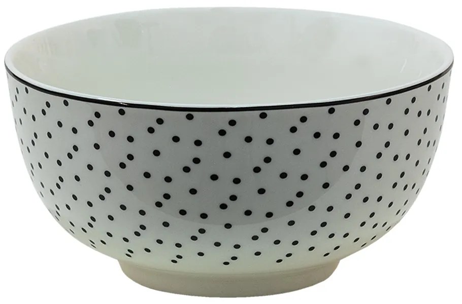 Porcelánová miska s čiernymi bodkami Black Dot - Ø 14*7 cm