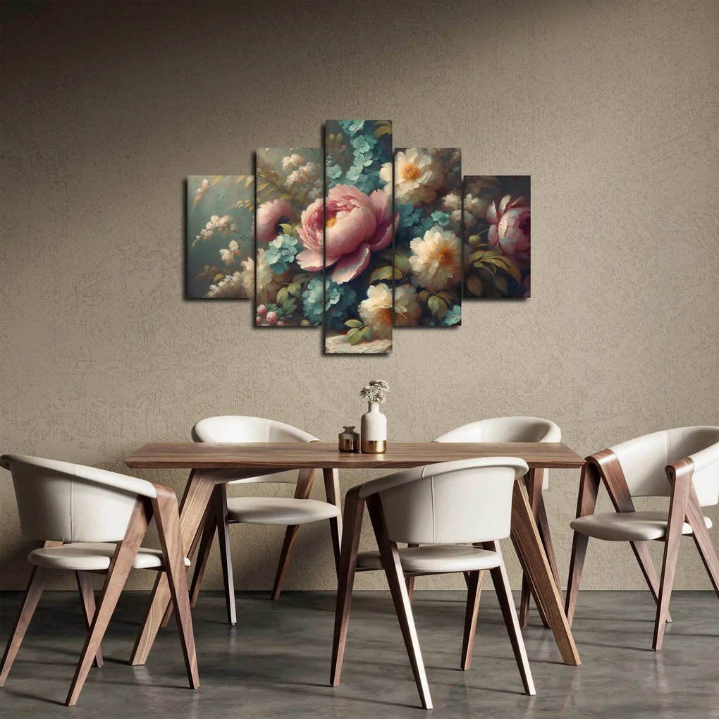 Obraz - Zátišie s kvetmi - maľba (150x105 cm)