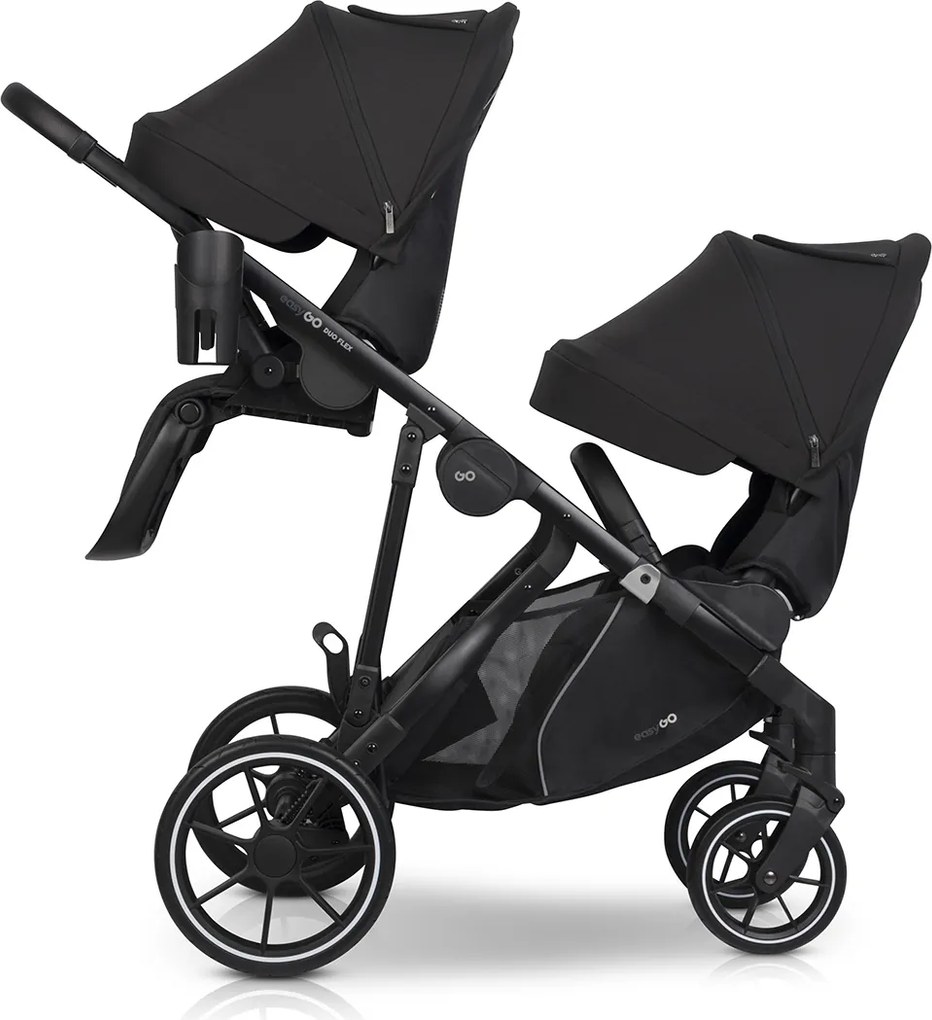 Súrodenecký kočík EasyGo Duoflex Ebony Black 2 športové časti