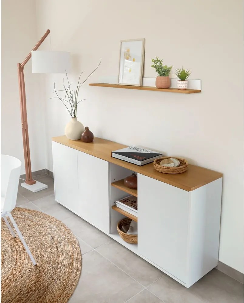 Biela komoda v dekore duba 180x75x36 cm Abilen – Kave Home