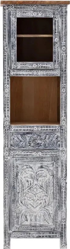 furniture-nabytek.cz - Masívna kúpeľňová skrinka Santa Cruz, sivá, drevo - Mango