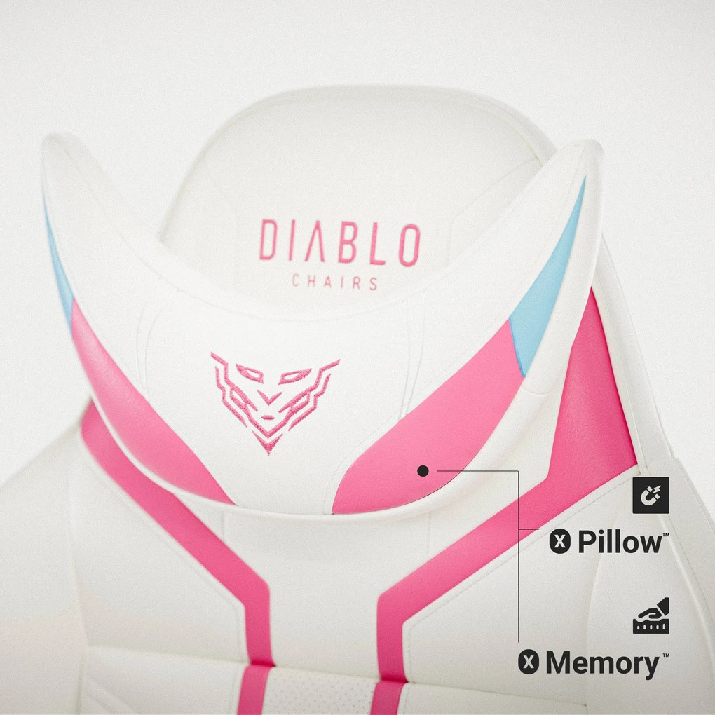 Herné kreslo Diablo X-Ray 2.0 Small: bielo-ružové