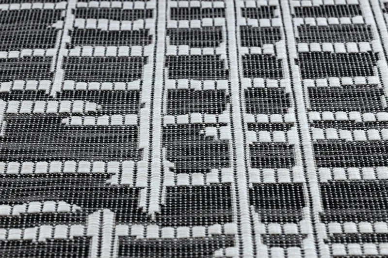 Dywany Łuszczów Kusový koberec Sion Sisal Trellis 22144 black/ecru – na von aj na doma - 140x190 cm