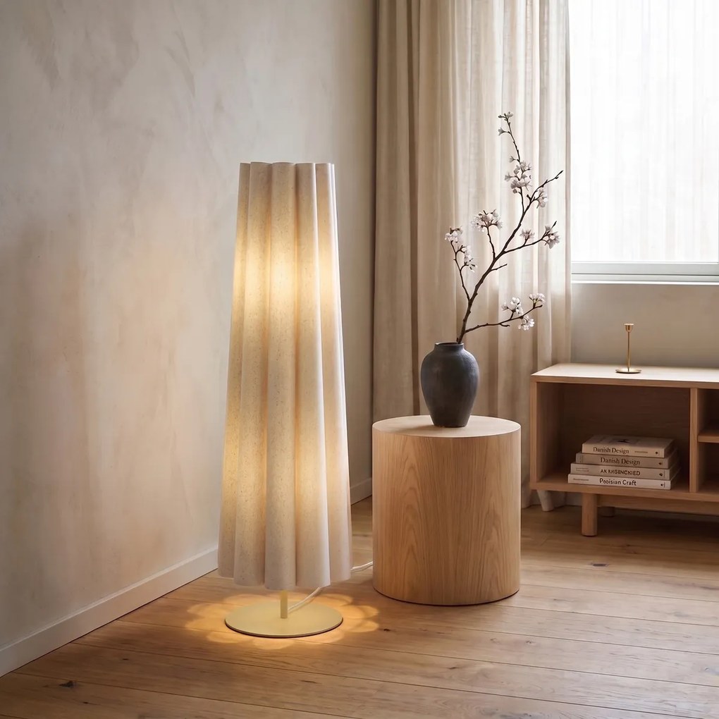 Japandi stojaca lampa béžová s látkovým tienidlom 95 cm 2-svetelná - Jenni