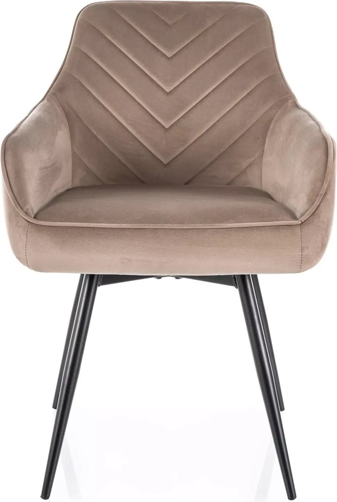 SI Služba Velvet Chair tmavá béžová