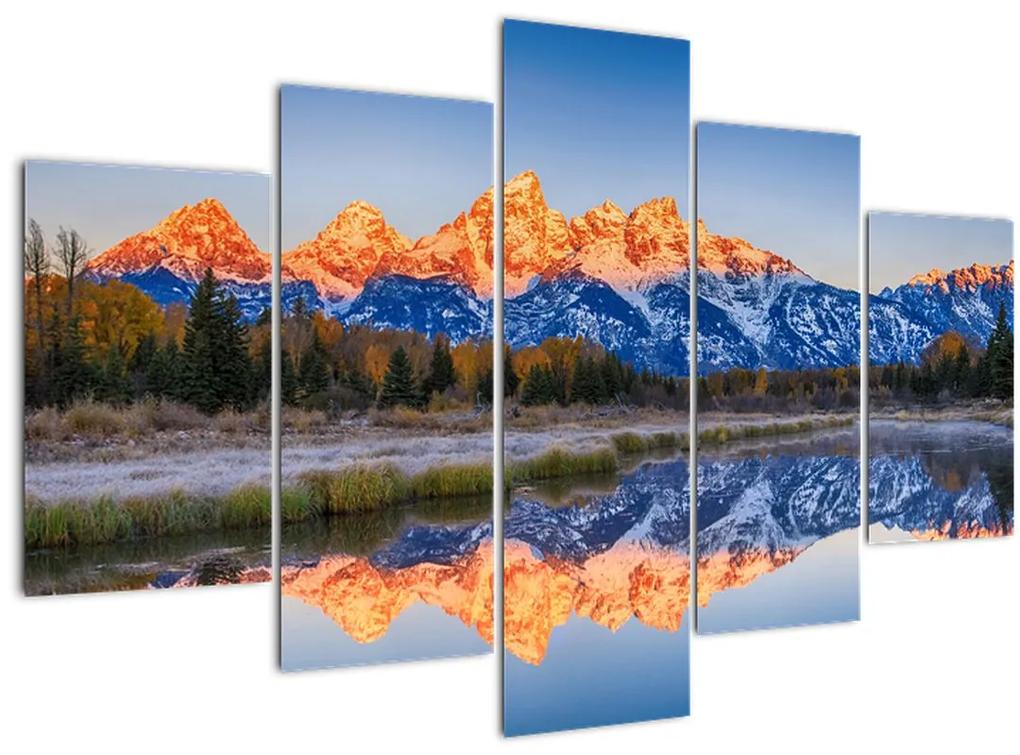 Obraz zasnežených horských štítov (150x105 cm)