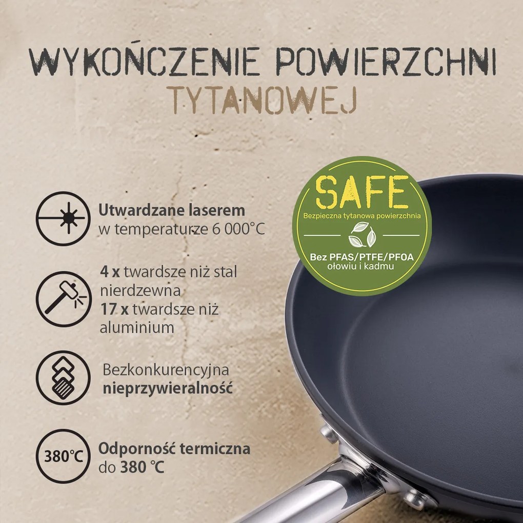 Panvica s titánovým povrchom Ø 28 cm - Saturn Terra Lunasol - 601302