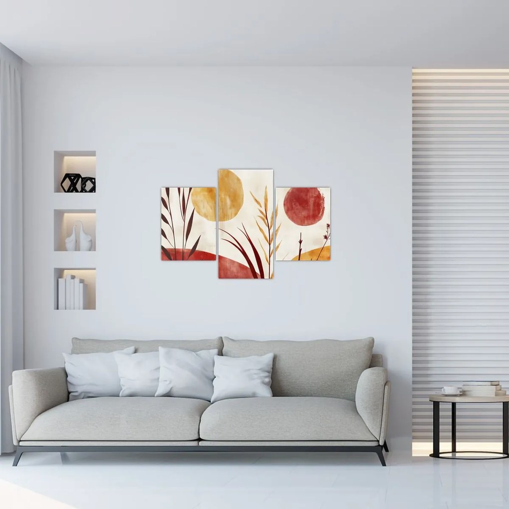 Obraz - Rastliny a kruhy (90x60 cm)