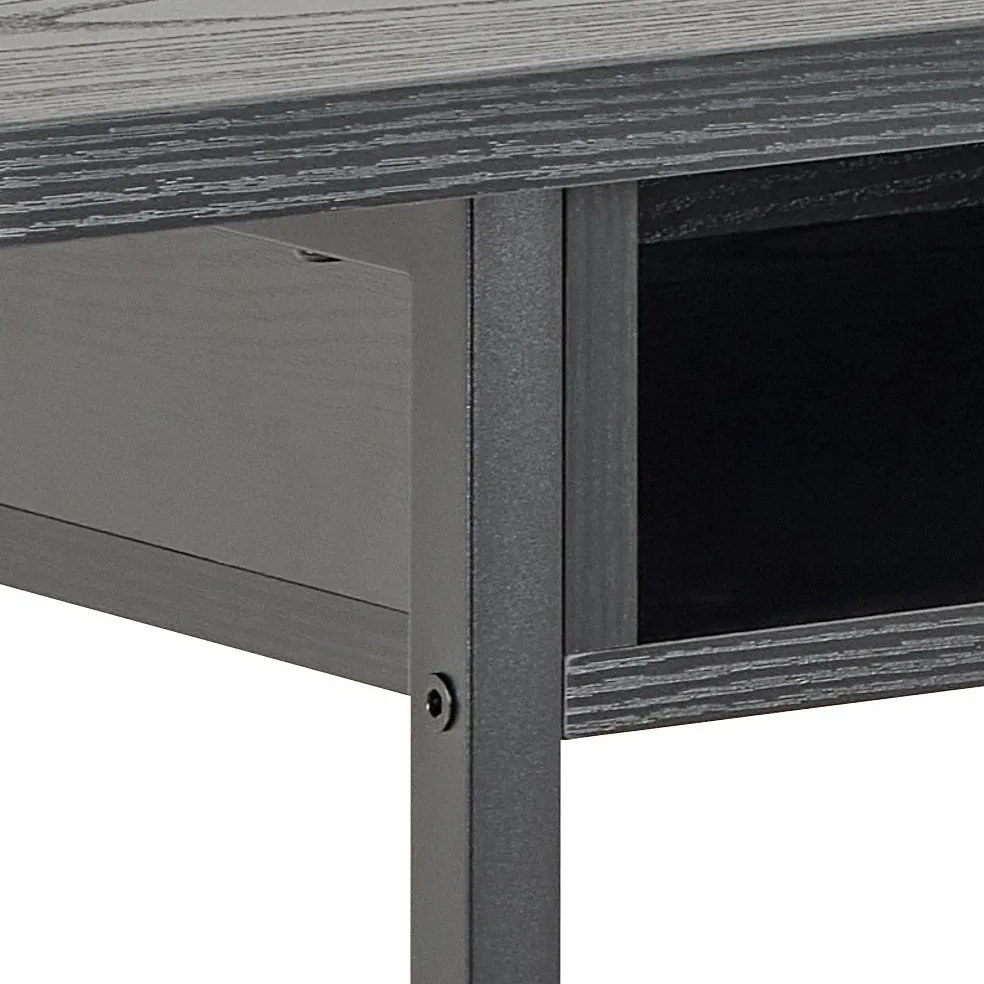 Čierny konzolový stolík v dekore jaseňa 40x140 cm Darlington – Actona