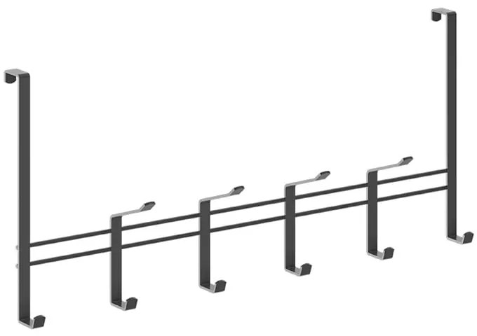 Čierny kovový vešiak na dvere 45 cm Lava - Metaltex