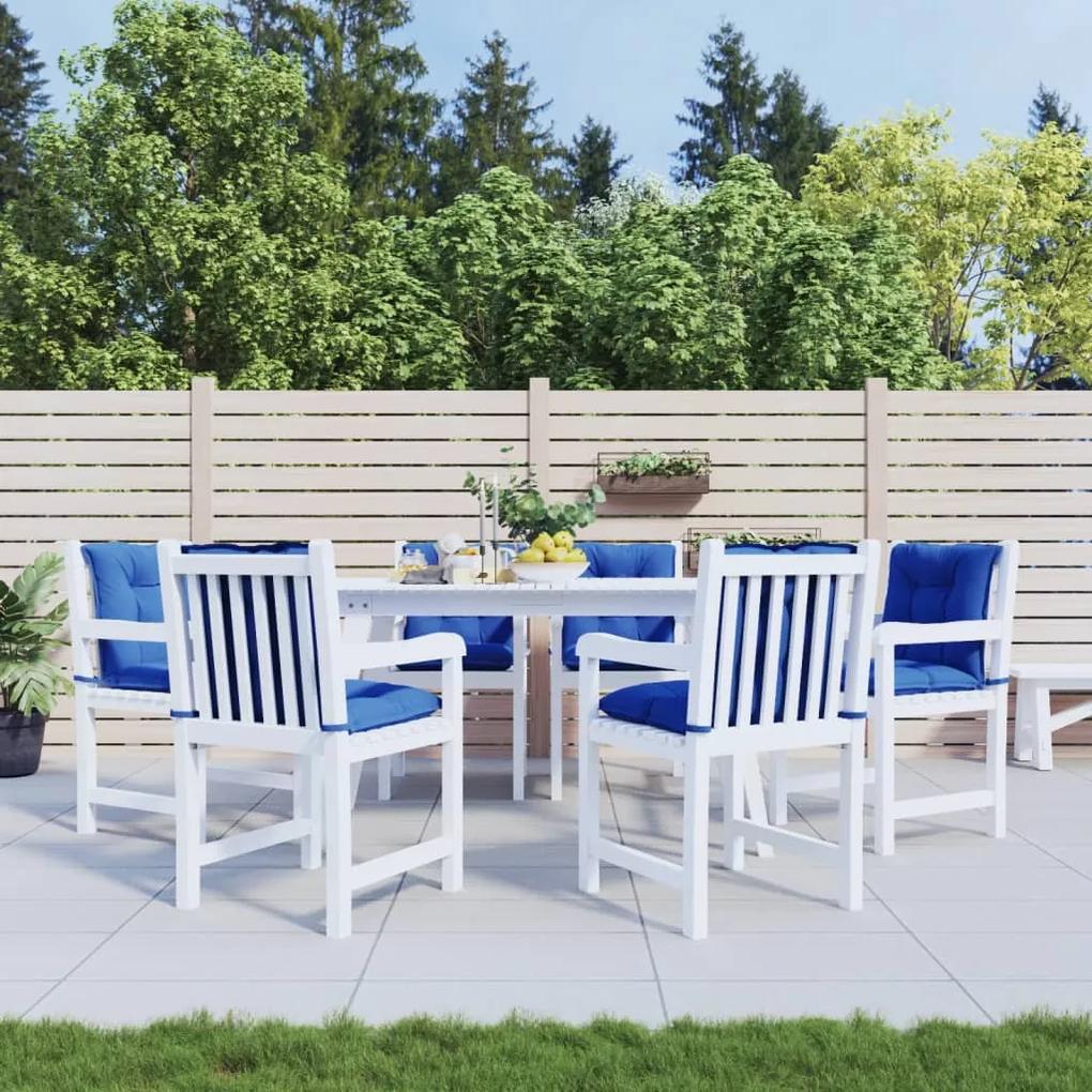 Podložky na záhradné stoličky 6 ks, kráľovsky modré 100x50x7 cm