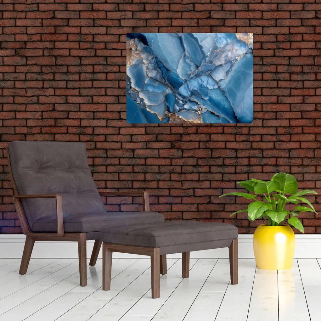 Obraz - Modrý členitý mramor (70x50 cm)