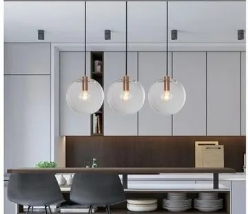 Toolight - Závesné sklenené stropné svietidlo Lassi 20 cm 1xE27, Ružové zlato, OSW-00130