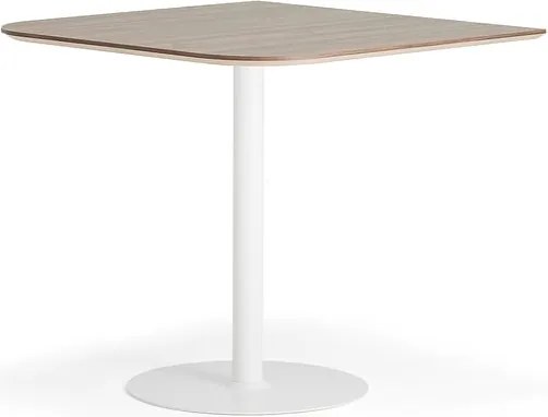 Barový stôl METRIC, zaoblené rohy, 1000x1000x900 mm, biela/orech
