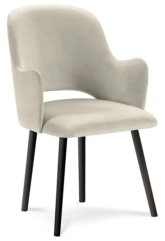 Béžová Zamatová stolička Laelia dĺžka 54 × šírka 50 × výška 85 cm MILO CASA