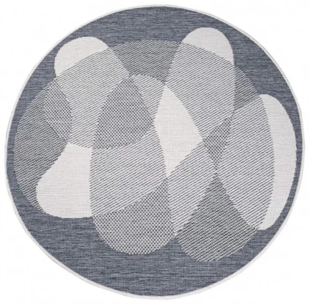 Obojstranný koberec DuoRug 5835 sivý kruh