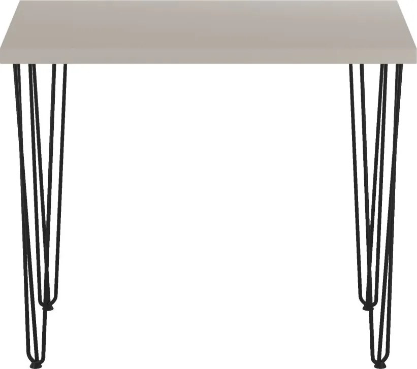 Vintino Jedálenský stôl RIMINI 100 × 60 cm – kašmírový / čierne kovové nohy