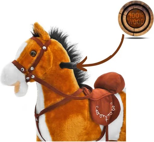 Hojdací koník Mustang svetlohnedý