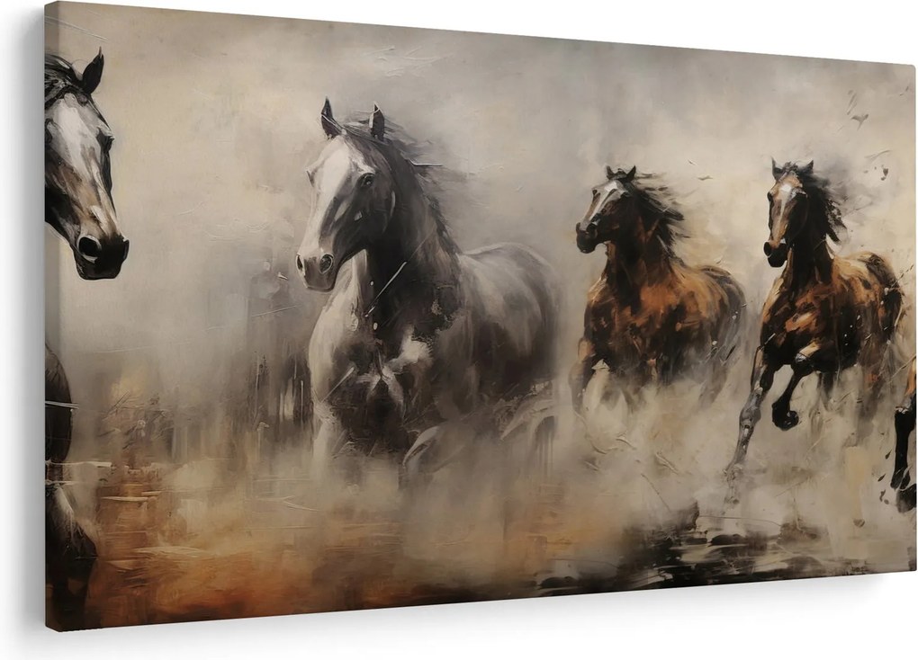 Obraz - Olejomaľba koní (90x60 cm)