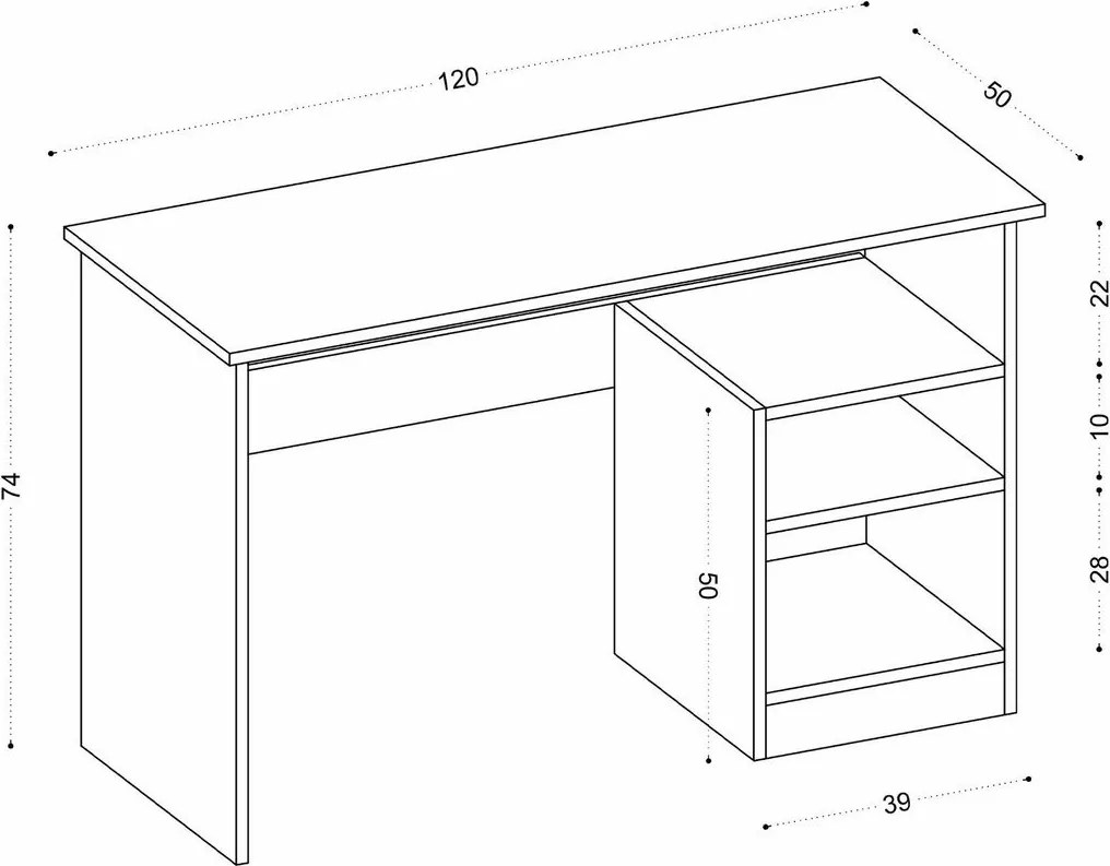 Pracovný stôl Bahar White