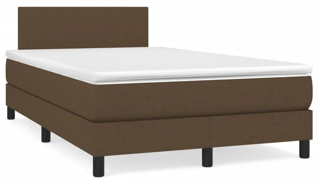 Boxspring posteľ s matracom a LED tmavohnedá 120x190 cm látka 3270028