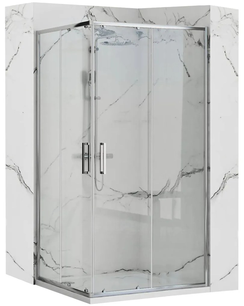 Rea Punto, sprchový kút s posuvnými dverami 100 (dvere) x 80 (dvere) x 190 cm, 5mm číre sklo, chrómový profil, REA-K1889