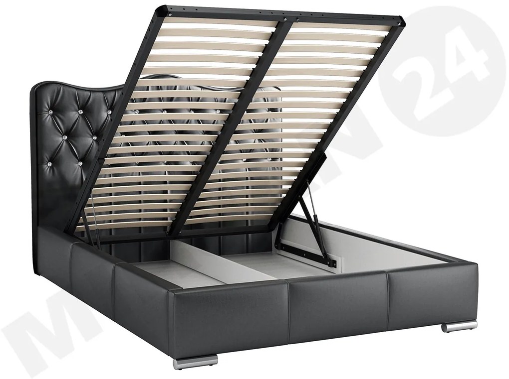 Posteľ Ratoni, Rozmer postele: 160x200, Dostupné poťahy: ekokoža Soft 011 (čierna)