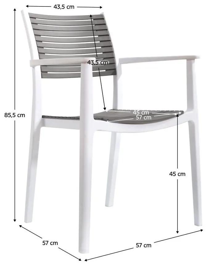 Tempo Kondela Stohovateľná stolička, biela/sivá, HERTA
