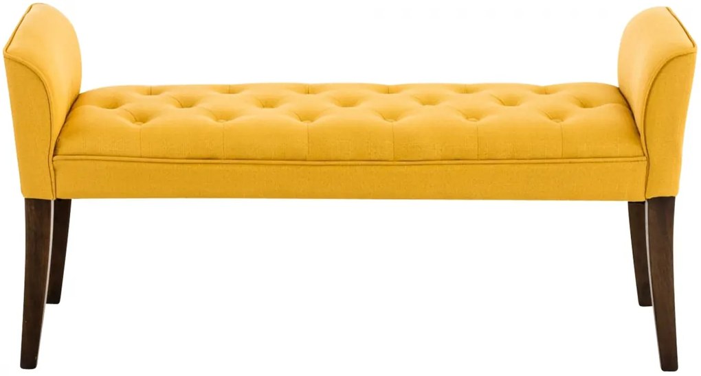 Lavica Cleopatra Chaiselongue látka, nohy antik tmavé - Žltá