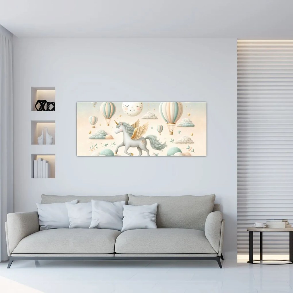 Obraz - Šťastný jednorožec (120x50 cm)