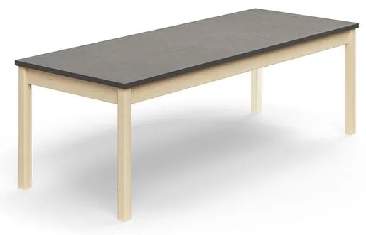 Stôl DECIBEL, 1800x700x590 mm, akustické linoleum, breza/tmavošedá
