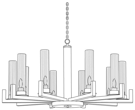Kolarz 6009.81060 - Luster na reťazi RAGGIO 10xE14/25W/230V matný chróm