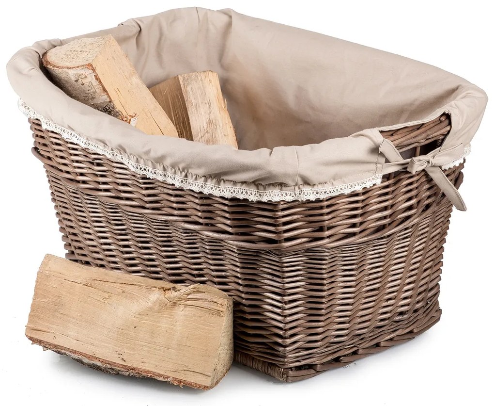 Krbový kôš prútený Provence s látkou Ramo IV.š. 52 x hl. 43 x v. 30(cm)